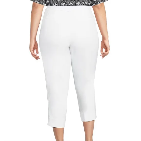MICHAEL Michael Kors Plus Size Women Stretch Straight Leg Slit Hem Capri Size 22 - Picture 2 of 4